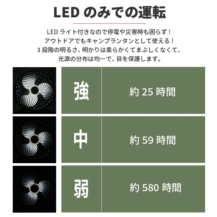 ランタンとしても使える！LEDライト搭載