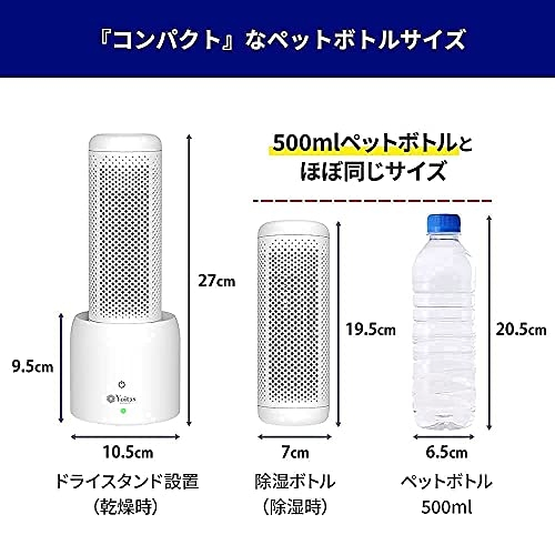 除湿ボトルの大きさは500mLのペットボトルと同じ